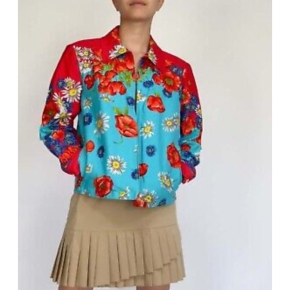 St John Sport by Marie Gray Aster Garden Floral Print Jacket Size Medium - Picture 1 of 9